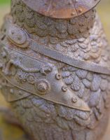 Details of Cast Iron Steampunk Owl Sculpture