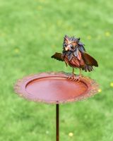Metal Bird on Bird Feeder Ground Spike 