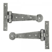Pair of 6 Inch Pewter Tee Hinges