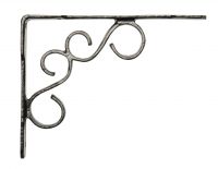 Pair of Antique Black Iron Ornate Scroll Wall Bracket 18cm x 23cm Pair of Antique Black Iron Ornate Scroll Wall Bracket 18cm x 23cm