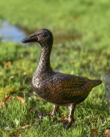 Pair of Cast Aluminium Ducks Standing Version in a Bronze Finish