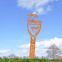 Rustic Sheet Steel Silhouette with Pair of Nuthatches Motif Rustic Sheet Steel Silhouette with Pair of Nuthatches Motif