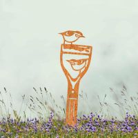 Rustic Sheet Steel Silhouette with Pair of Nuthatches Design Rustic Sheet Steel Silhouette with Pair of Nuthatches Design