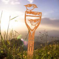 Rustic Sheet Steel Silhouette with Pair of Nuthatches Topper Rustic Sheet Steel Silhouette with Pair of Nuthatches Topper