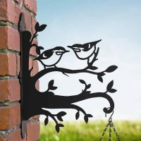 Pair of Nuthatches Steel Hanging Basket Bracket