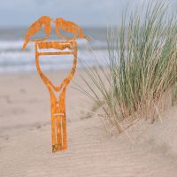 Pair of Robins Sheet Steel Silhouette in Rustic Finish