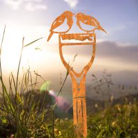 Pair of Robins Sheet Steel Silhouette in Rustic Finish in Situ