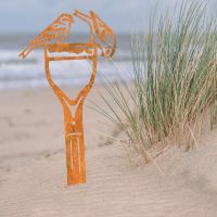 Pair of Siskins Sheet Steel Silhouette in Rustic Finish