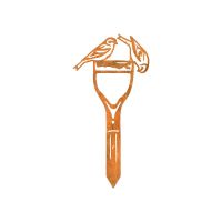 Close-Up of Pair of Siskins Sheet Steel Silhouette in Rustic Finish