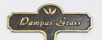 Pampas Grass Brass Garden Plant Sign