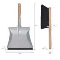 Galvanised Steel & Wood Dustpan with Brush Measurements