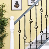 Black Traditional Basket Stair Spindles on Stair Case Black Traditional Basket Stair Spindles on Stair Case