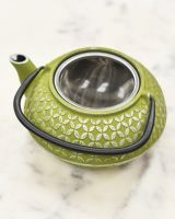 Teapot With Lid off Showing Tea Infuser 