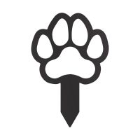 Close-Up of Black Paw Print "Outline" Grave Marker