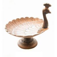 Peacock Inspired Bird Bath & Feeder 
