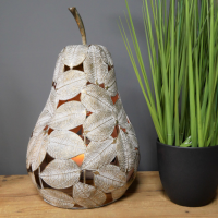 Pear Candle Holder with a Leaf Design