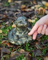 Peeking Meerkat Sculpture Cast aluminium in Copper and Bronze to scale
