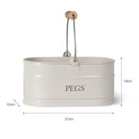 White Peg Bucket with Wooden Handle Measurements White Peg Bucket with Wooden Handle Measurements