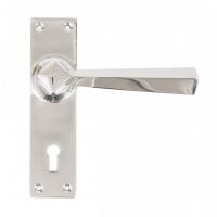 Bright Chrome "Peregrine" Straight Lever Lock Set Bright Chrome "Peregrine" Straight Lever Lock Set