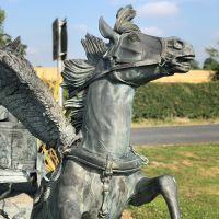 Detailed image of horse chariot sculpture