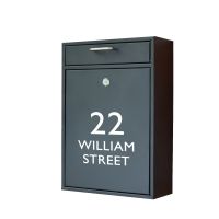 Personalised contemporary wall mounted post box