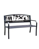 Personalised Airborne Forces Iron & Steel Garden Bench in Black Personalised Airborne Forces Iron & Steel Garden Bench in Black