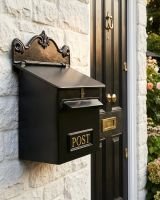 Personalised Black "Goldhay" Secure Post and Parcel Box digital illustration