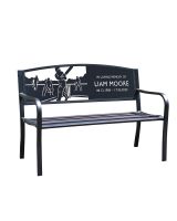 Black Personalised Cricketer Iron & Steel Park Memorial Bench Black Personalised Cricketer Iron & Steel Park Memorial Bench