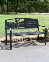 Personalised Cricketer Iron & Steel Park Bench Personalised Cricketer Iron & Steel Park Bench