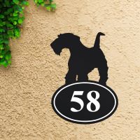 Customisable terrier house number sign