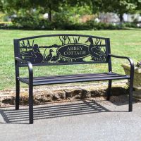 Black Personalised Duck Family Iron & Steel Park Bench Black Personalised Duck Family Iron & Steel Park Bench