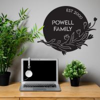 Personalised Floral Family Name Wall Art in Situ Personalised Floral Family Name Wall Art in Situ
