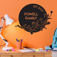 Personalised Wall Art with Floral Family Name Design Personalised Wall Art with Floral Family Name Design