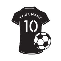 Close-Up of Personalised Football Shirt & Football Wall Art Close-Up of Personalised Football Shirt & Football Wall Art