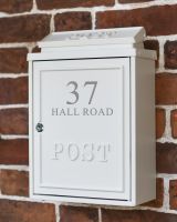 Personalised French Cream "Oxford" Wall Mounted Post Box with Lock Personalised French Cream "Oxford" Wall Mounted Post Box with Lock