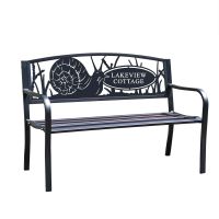 Close-Up of Personalised Garden Snail Iron & Steel Park Bench in Black