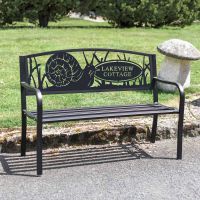 Black Personalised Garden Snail Iron & Steel Park Bench