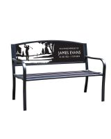 Personalised Male Golfer Iron & Steel Garden Bench Black Personalised Male Golfer Iron & Steel Garden Bench Black