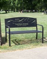 Personalised Mountain Landscape Memorial Bench