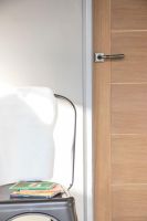 Pewter Hammered Lever Door Handle on Square Rose in Situ