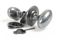 Parts of Pewter Oval Door Knob Set 