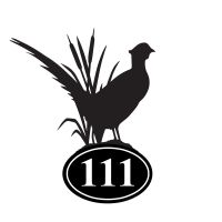 Pheasant Iron House Number Sign Finished in Black