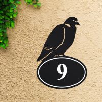 Wood Pigeon House Number Sign Wood Pigeon House Number Sign