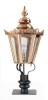 Hexagonal Pillar Light and Lantern - Copper 