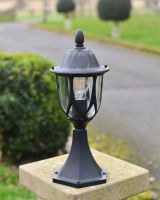 Black Pillar Garden Light On Wall 