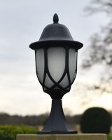 "Celene" Black Frosted Glass Pillar Light "Celene" Black Frosted Glass Pillar Light