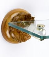 Tudor Rose Glass Shelf Vintage Pine Tudor Rose Glass Shelf Vintage Pine