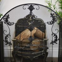 Close-up the Ornate Design on the Fire Guard Close-up the Ornate Design on the Fire Guard