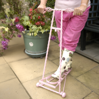 Pink "Glenmore" Boot Jack in Use in the Garden Pink "Glenmore" Boot Jack in Use in the Garden