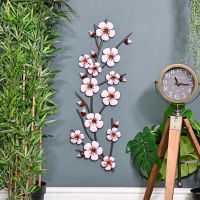 Pink Blossoms Wall Art by a Floor Standing Clock